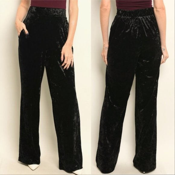 CHIC DOLLZ Black Velvet Pants - Picture 4 of 4